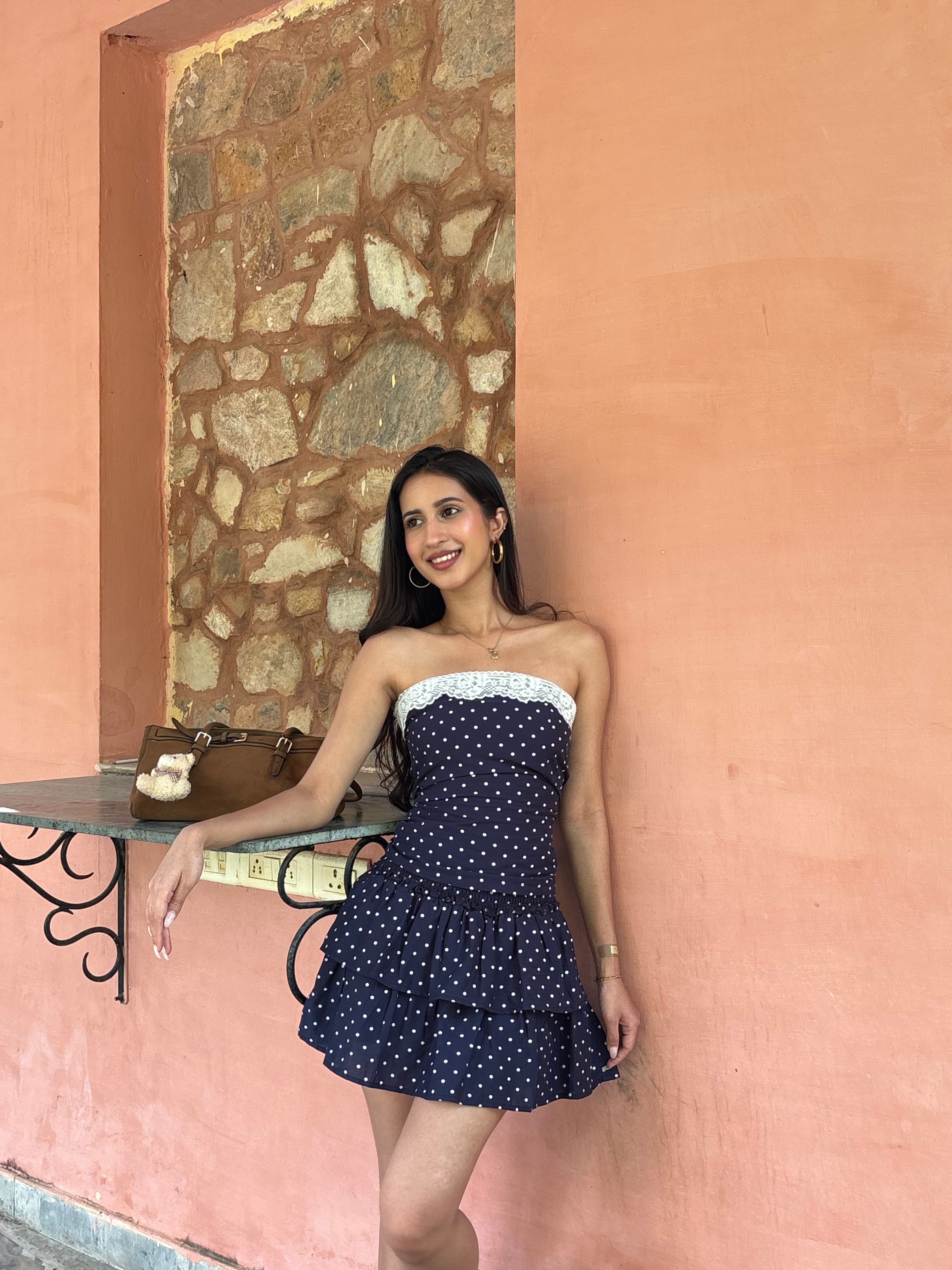 Bella Eyelet Skort in Polka Dot