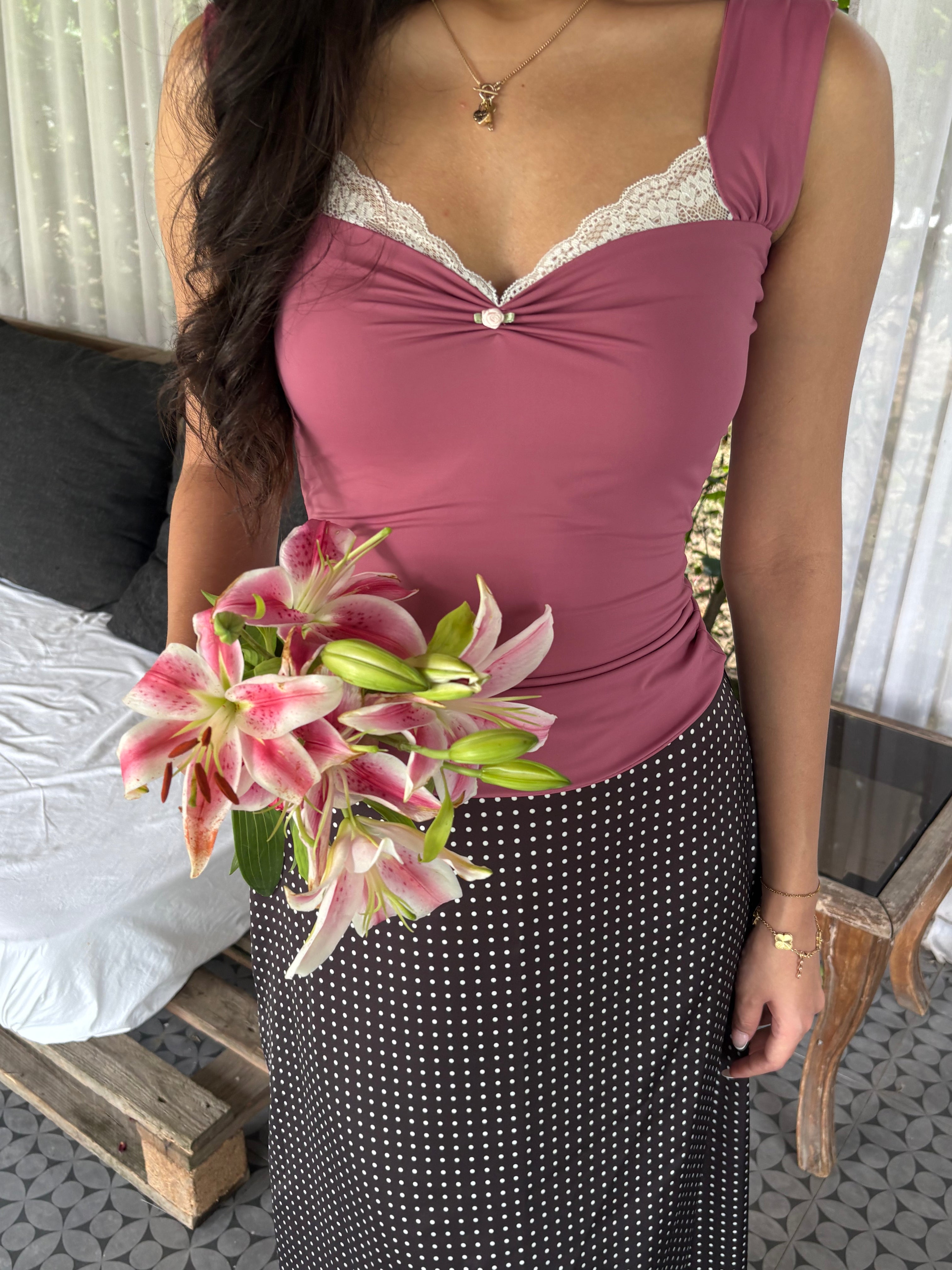 Belle Sculpting Top in Mauve