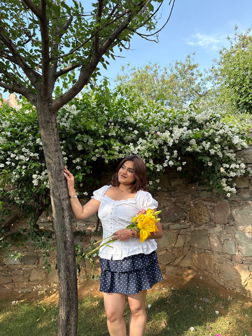 Bella Eyelet Skort in Polka Dot