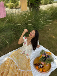 Lucy Lace Skirt in Yellow (XS-2XL)