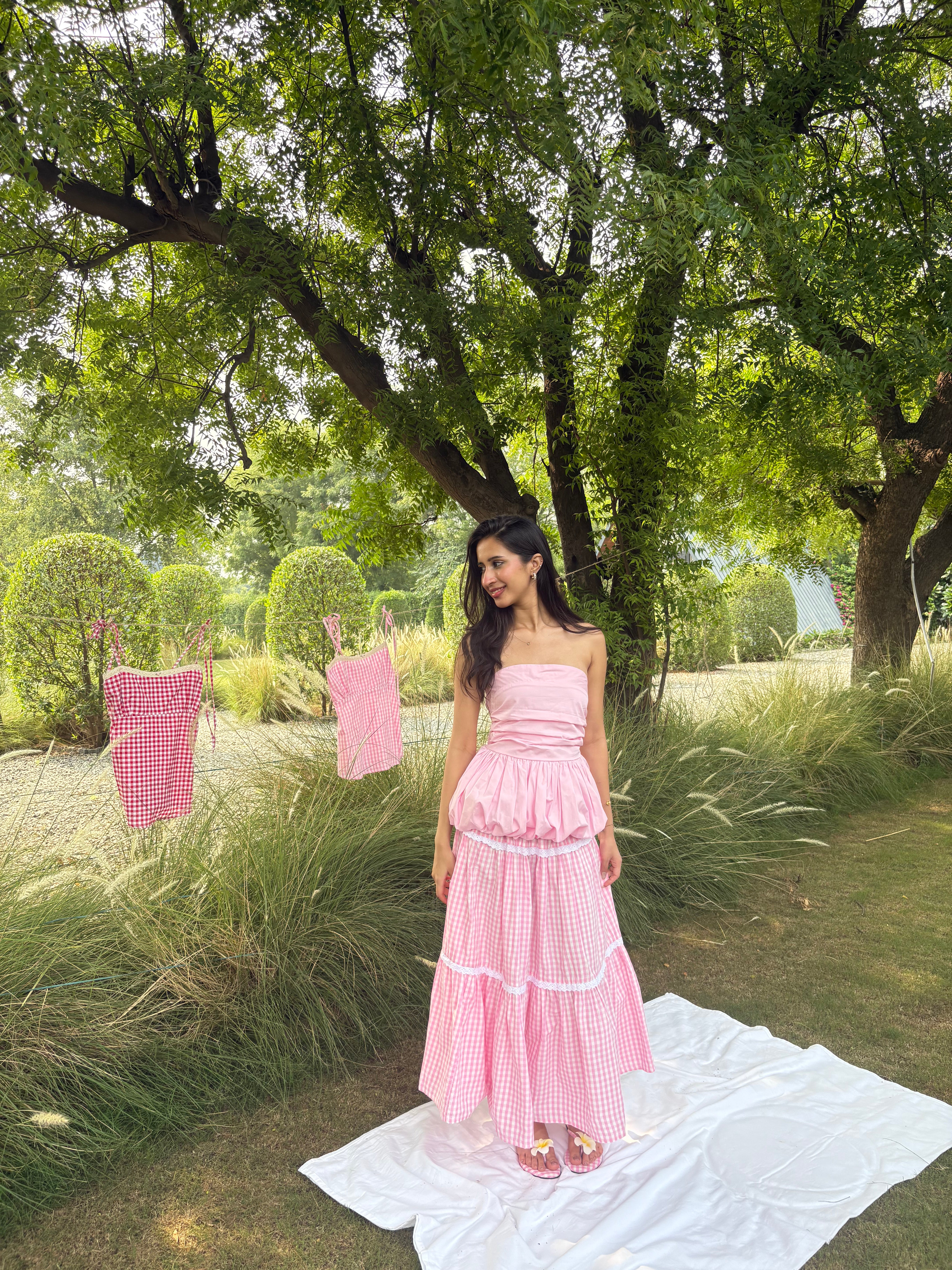 Lucy Lace Skirt in Pink (XS-2XL)
