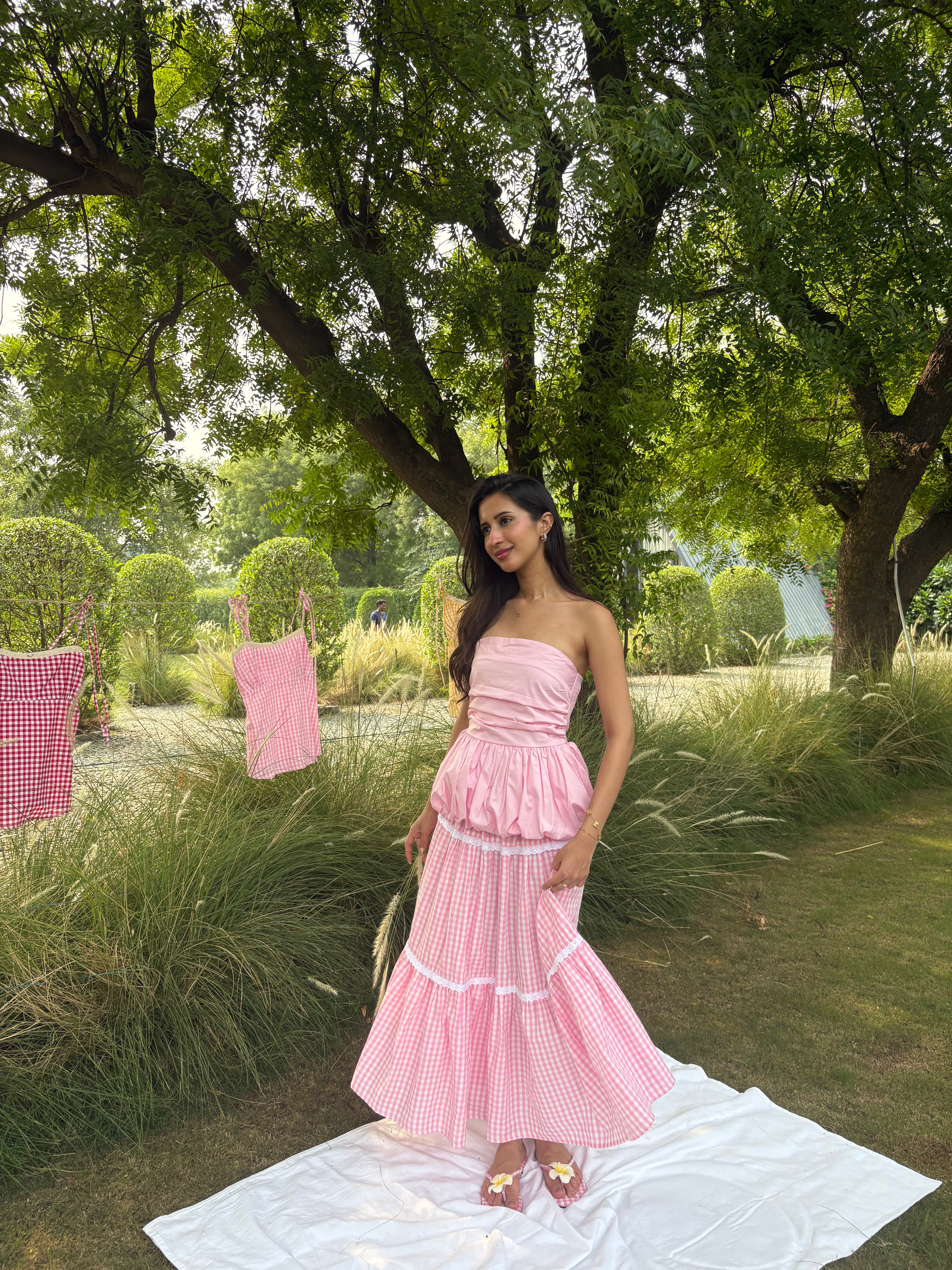 Lucy Lace Skirt in Pink (XS-2XL)