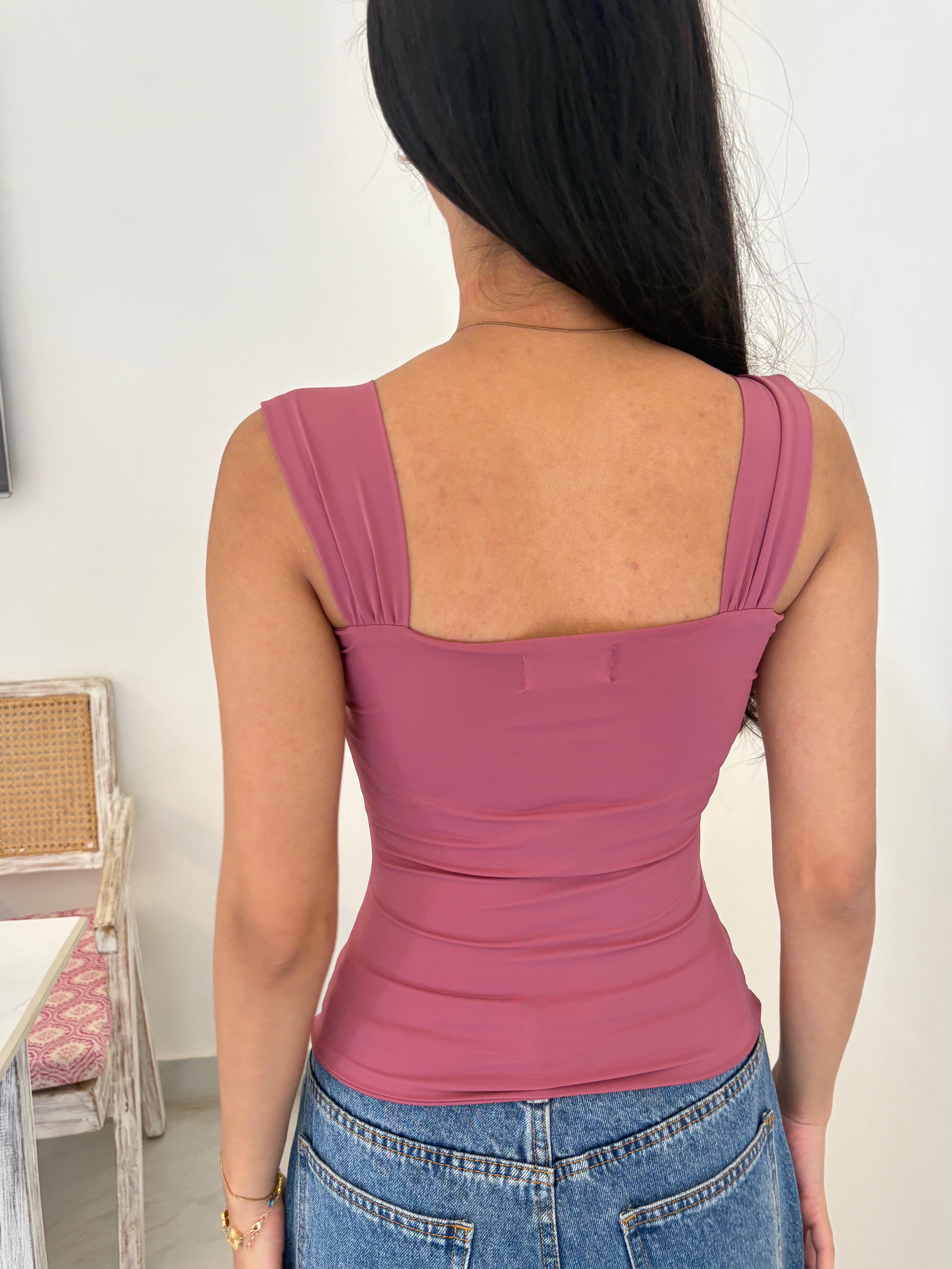 Belle Sculpting Top in Mauve
