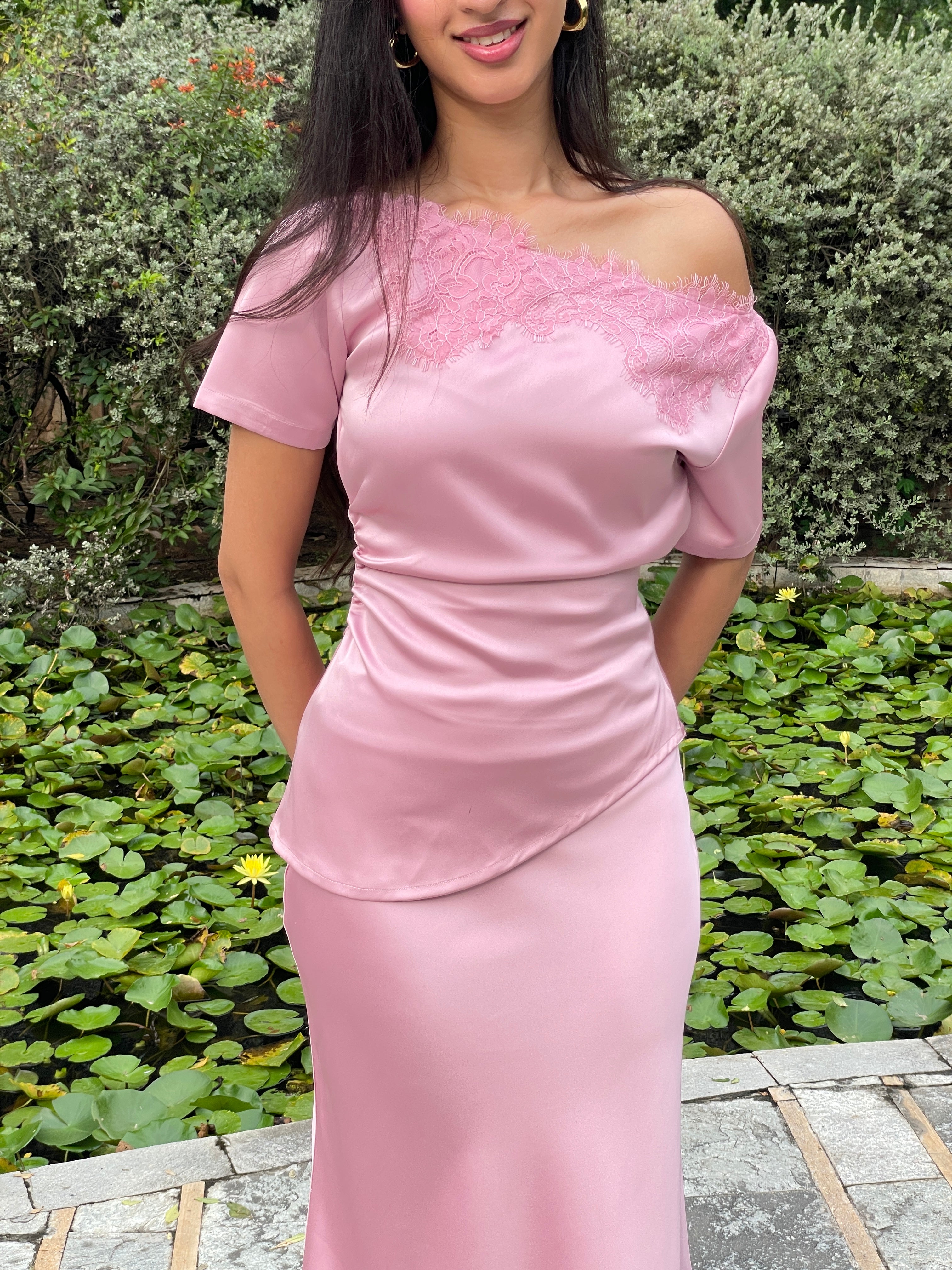 Camille Lace Top in Blush