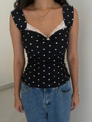 Belle Sculpting Top in Polka Dot