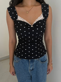 Belle Sculpting Top in Polka Dot