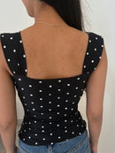 Belle Sculpting Top in Polka Dot