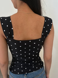 Belle Sculpting Top in Polka Dot