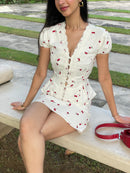 Mon Cherie Scallop Top in Cherry