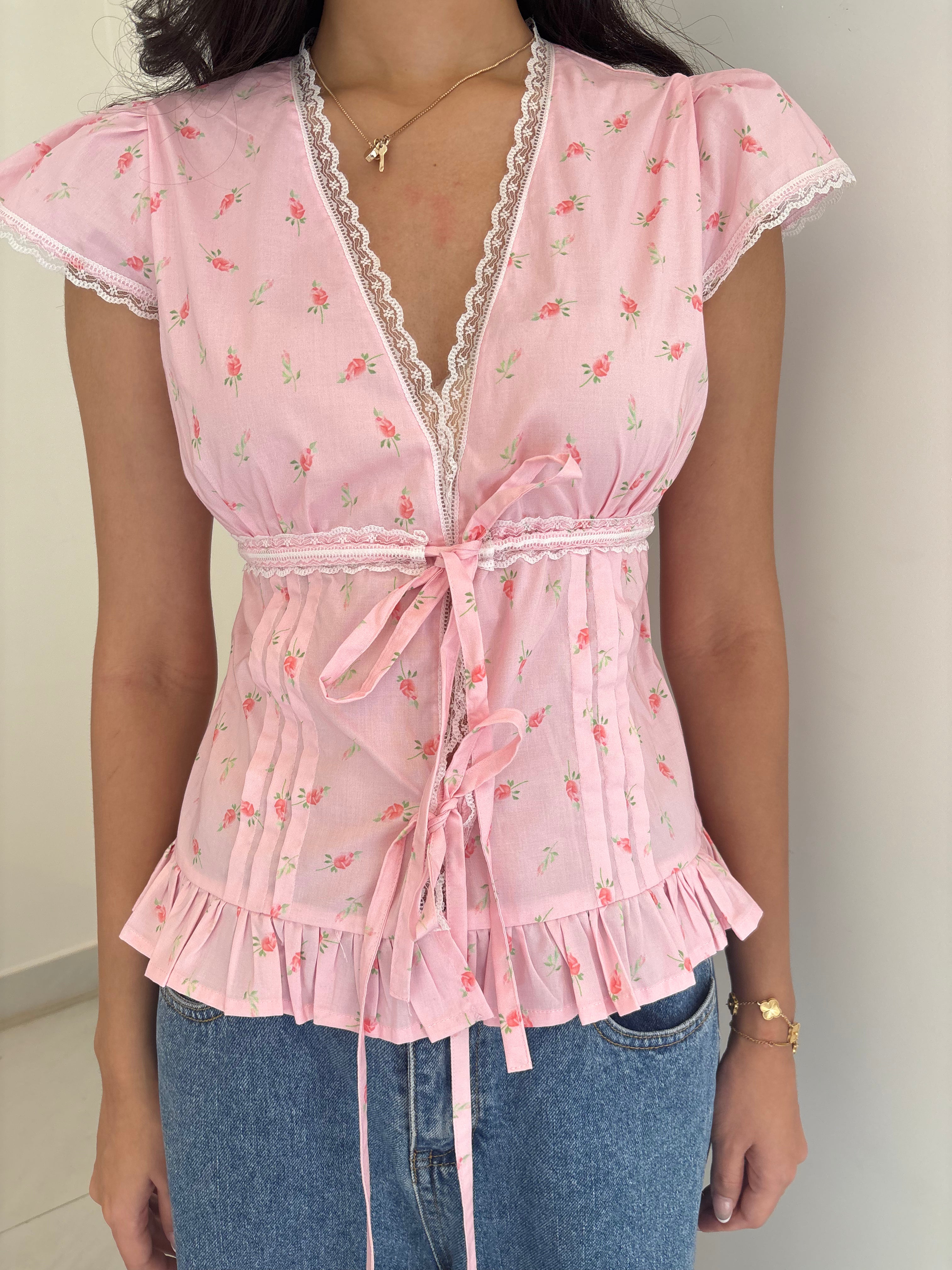 Eloise Top in Pink Peony