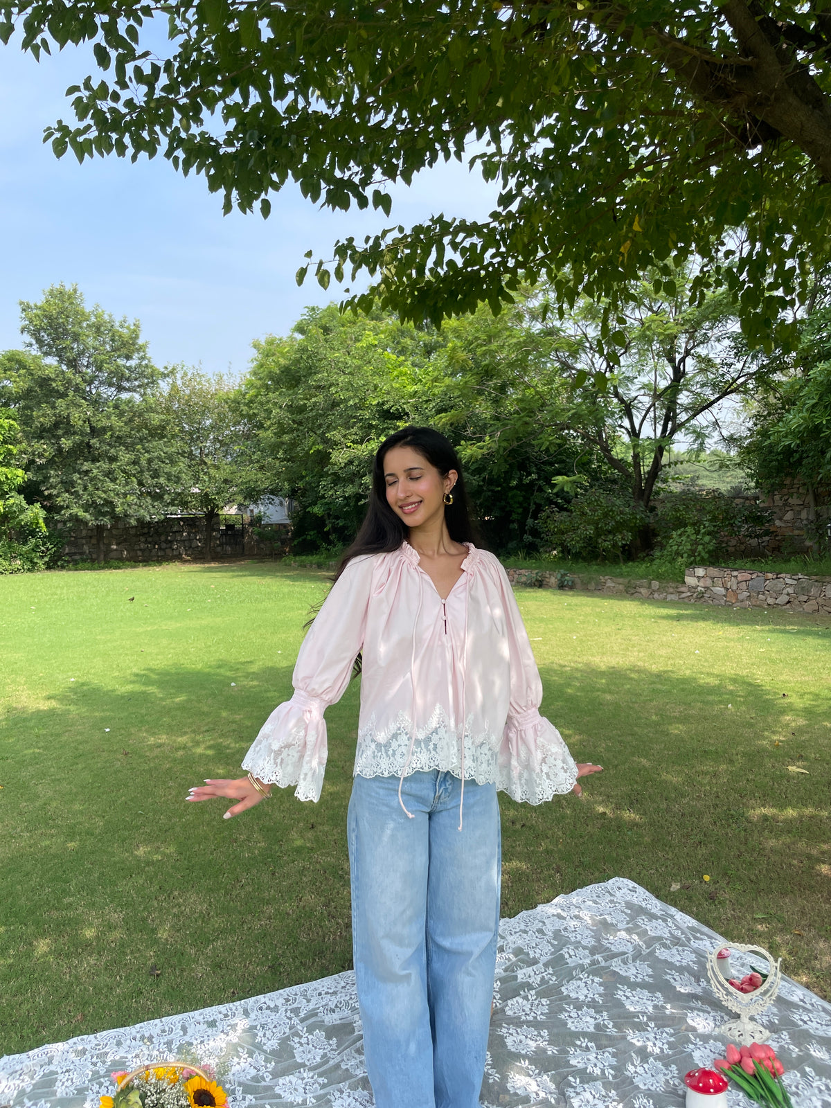 Isadora Lace Top in Blush - PREORDER