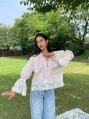 Isadora Lace Top in Blush - PREORDER