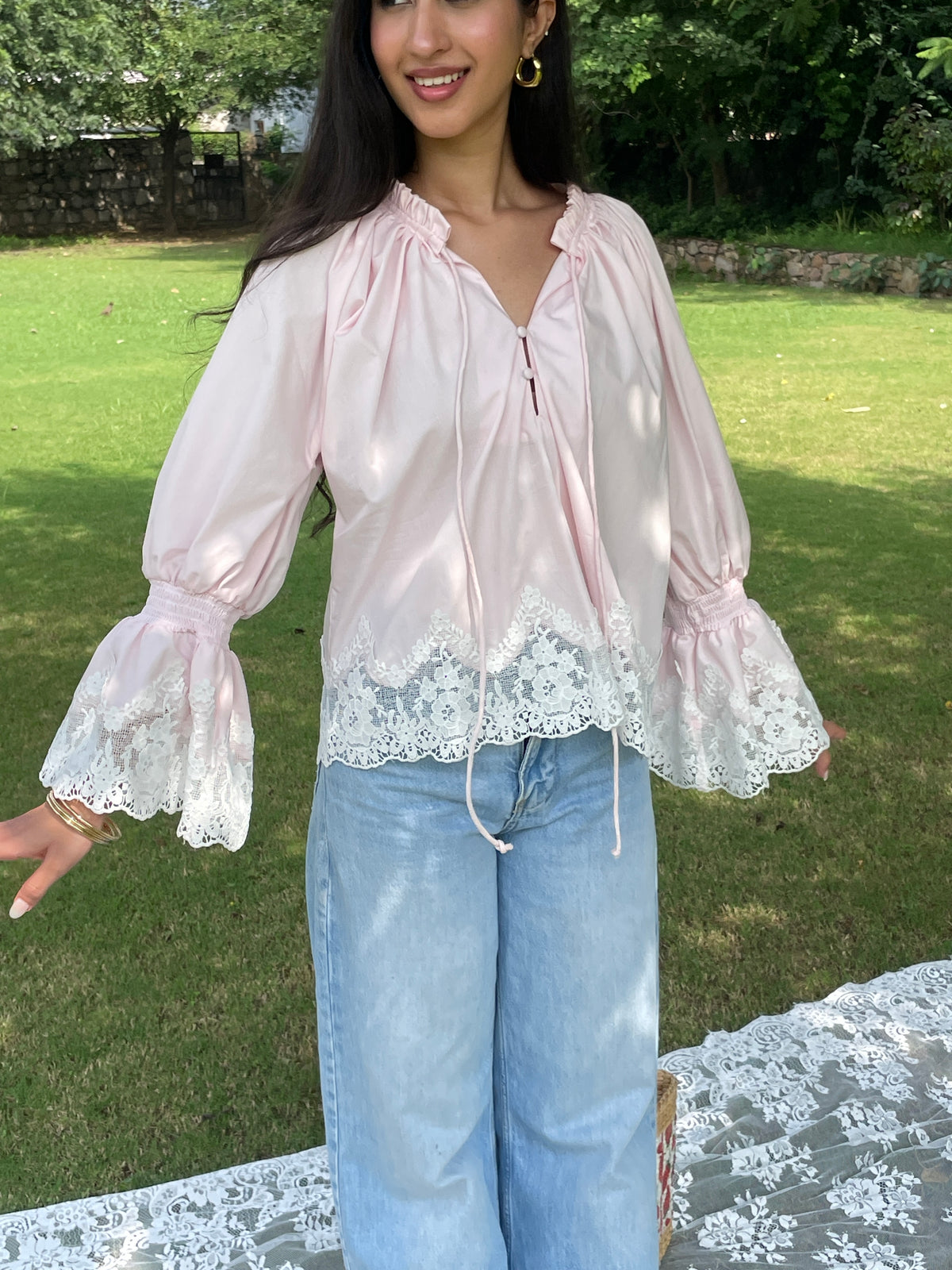 Isadora Lace Top in Blush - PREORDER