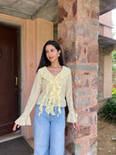 Juliette Ruffle Top in Butter Yellow