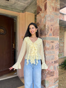 Juliette Ruffle Top in Butter Yellow