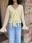 Juliette Ruffle Top in Butter Yellow