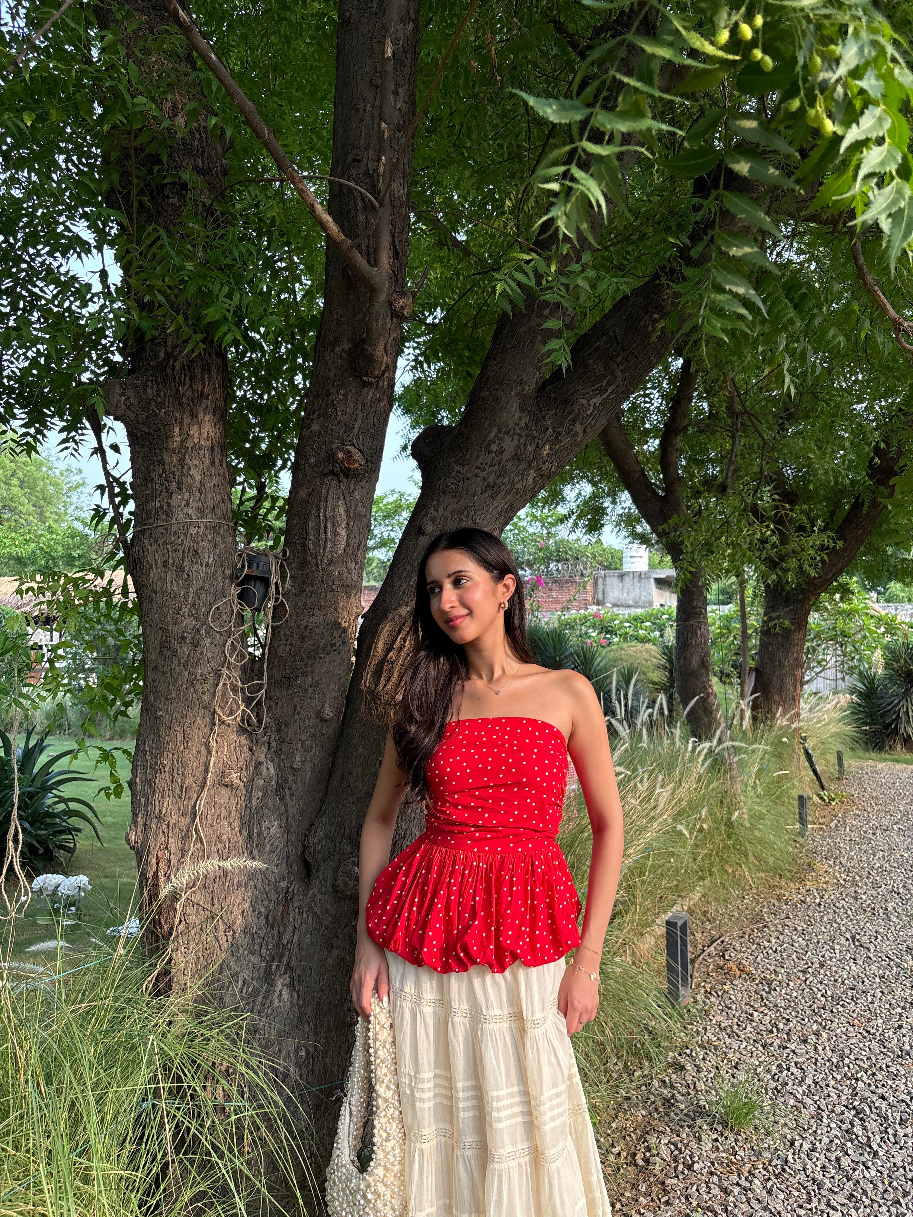 Bubble Top in Red Polka Dot (XS-2XL)
