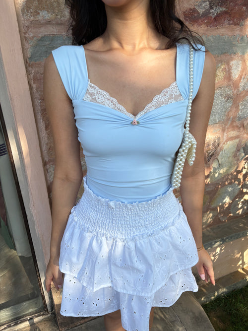 Belle Sculpting Top in Icy Blue