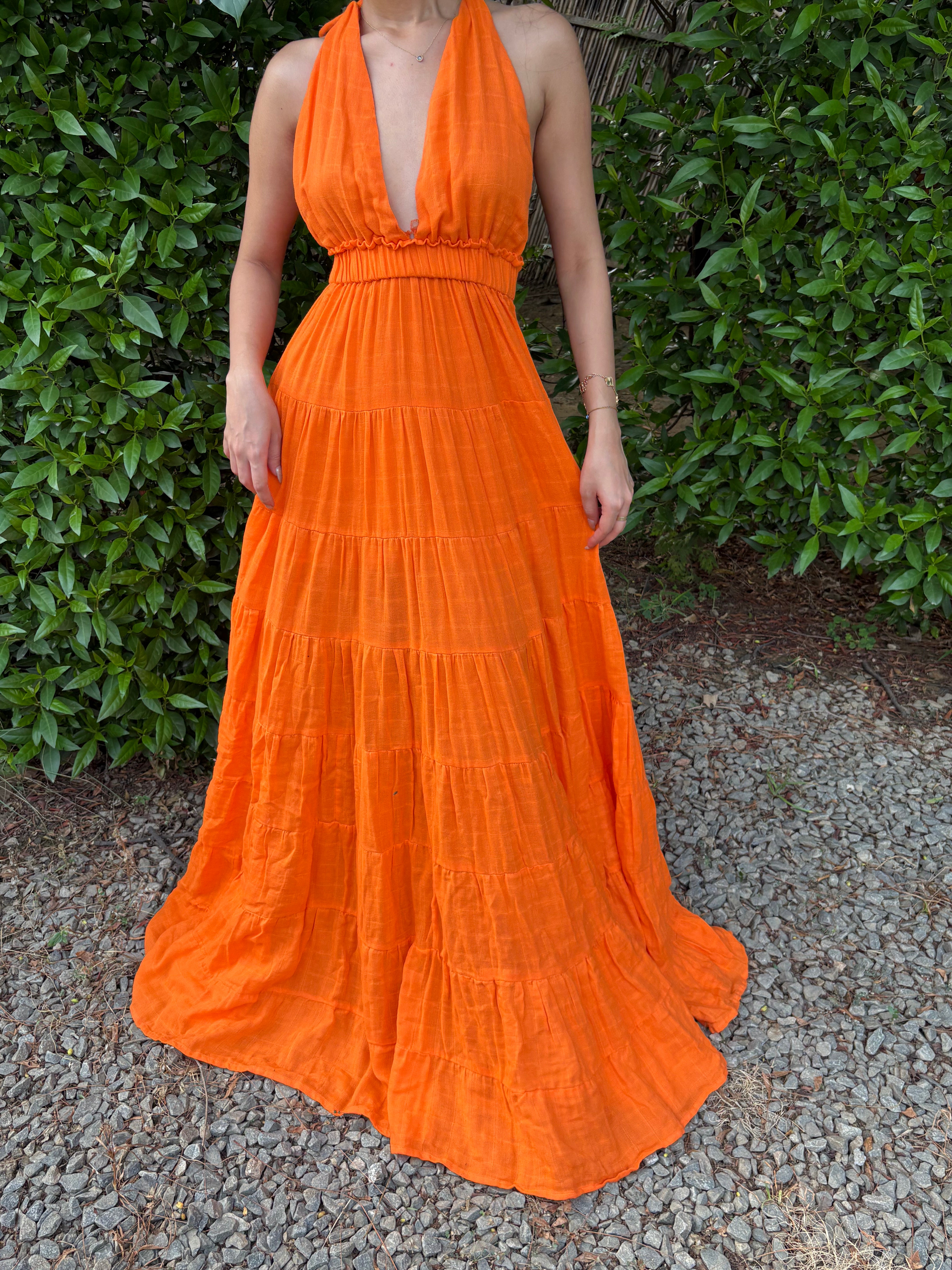 Sorrentina Halter Dress (XS-M)