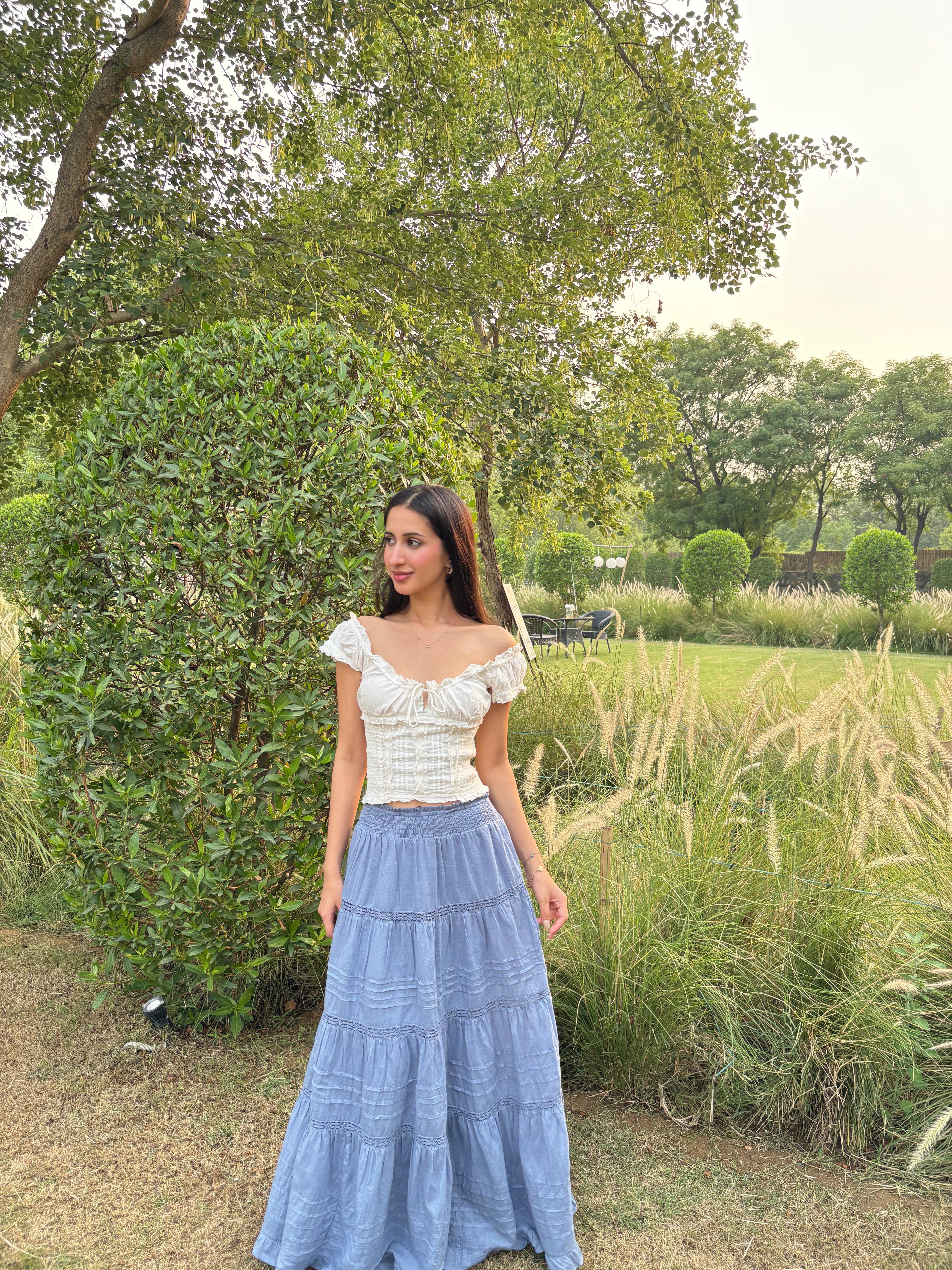 Amara Lace Skirt in Blue (XS-3XL)