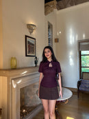 Keyhole Top in Burgundy