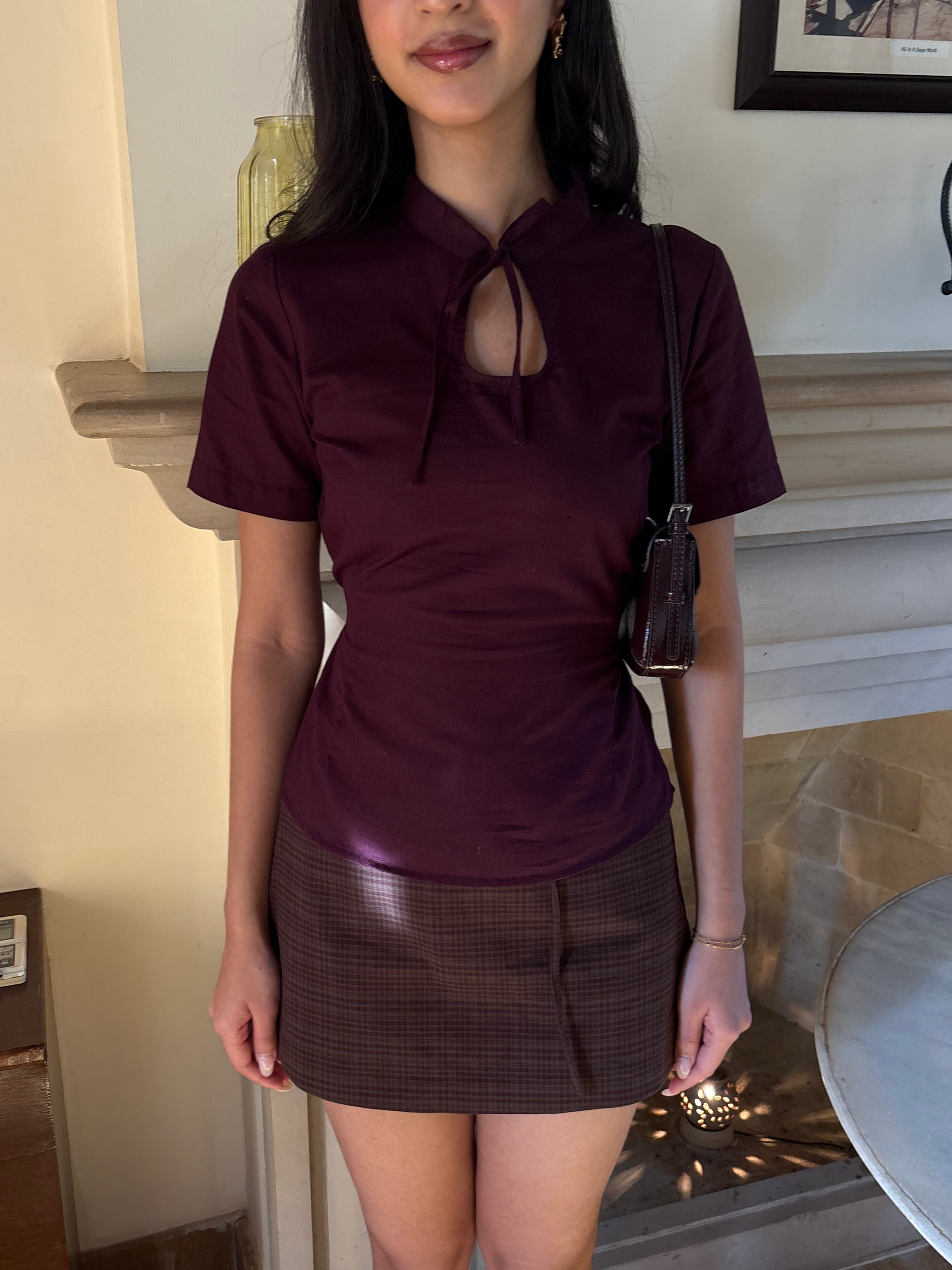 Keyhole Top in Burgundy