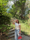 Hailey Shirt in White Polka Dot