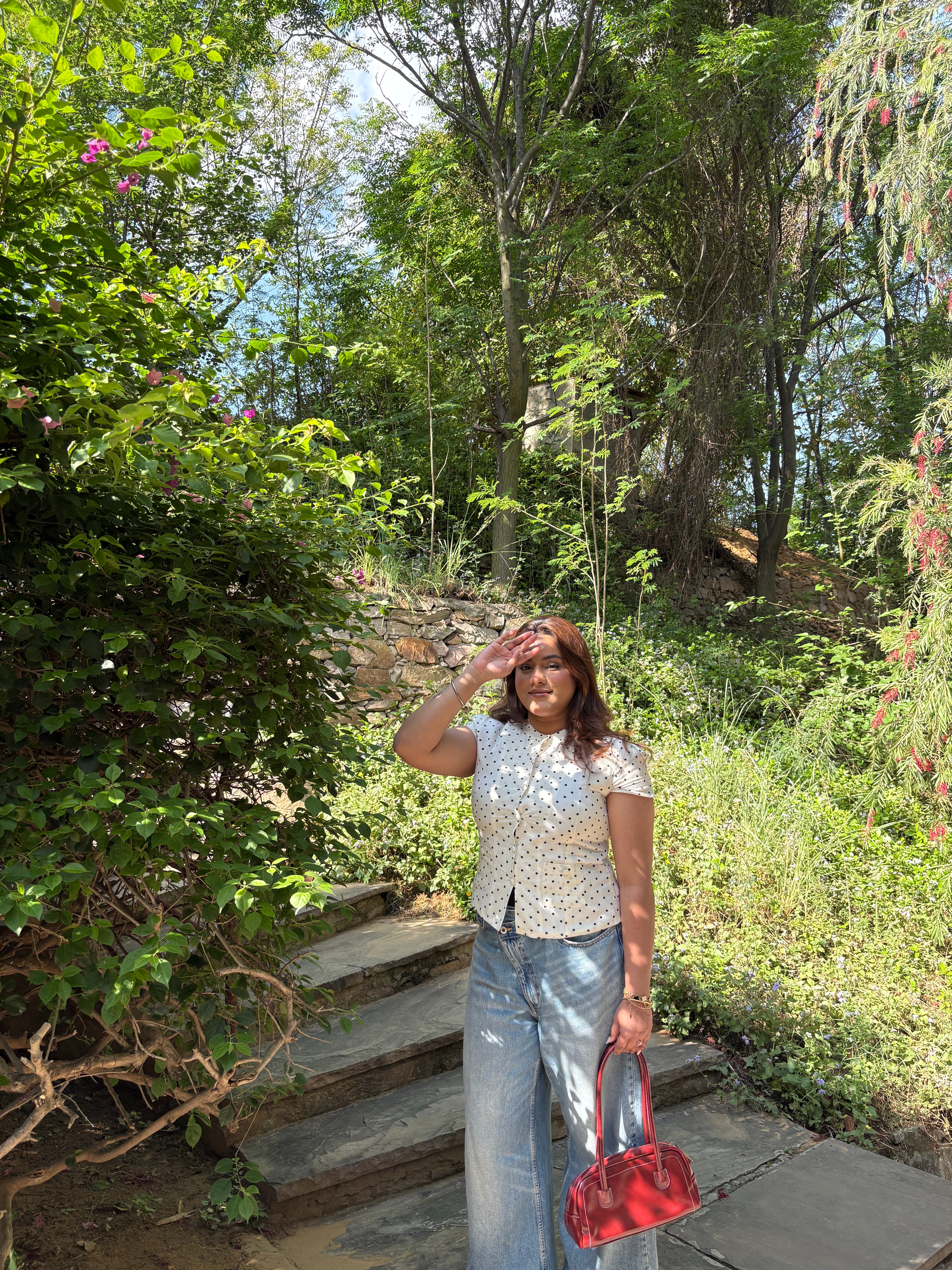 Hailey Shirt in White Polka Dot