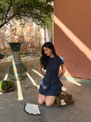 Hailey Shirt in Navy Polka Dot