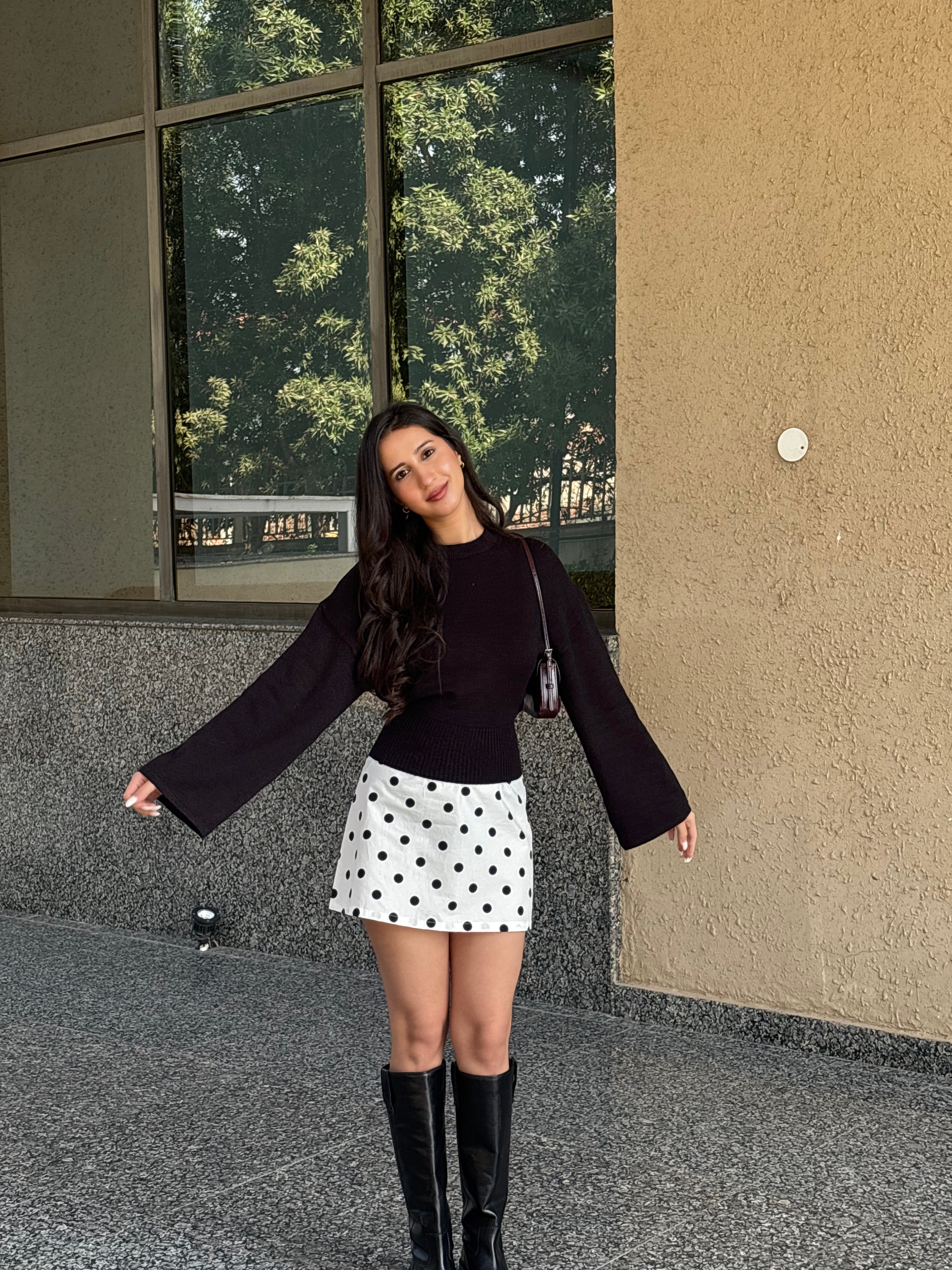 Lucy Cinched Pullover in Black