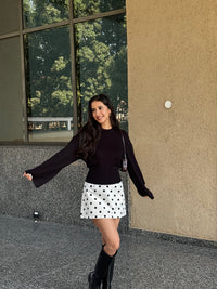 Lucy Cinched Pullover in Black