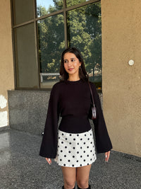 Lucy Cinched Pullover in Black