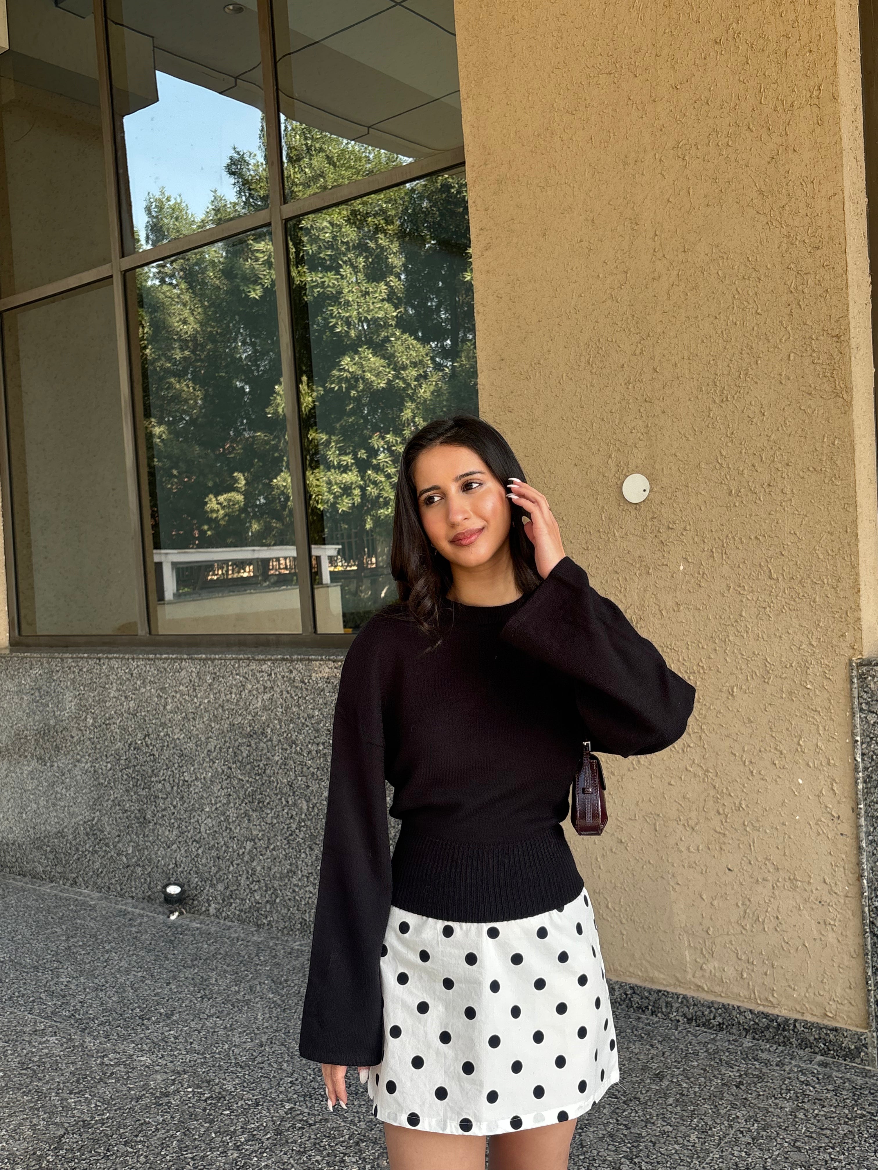 Lucy Cinched Pullover in Black