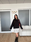 Chunky Crewneck Pullover in Black