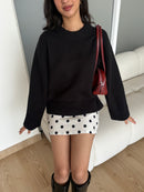 Chunky Crewneck Pullover in Black