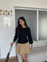 Sparkly Boat Neck Pullover