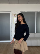 Sparkly Boat Neck Pullover