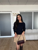 Sparkly Boat Neck Pullover