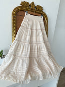 Amara Lace Skirt in Beige (XS-3XL)