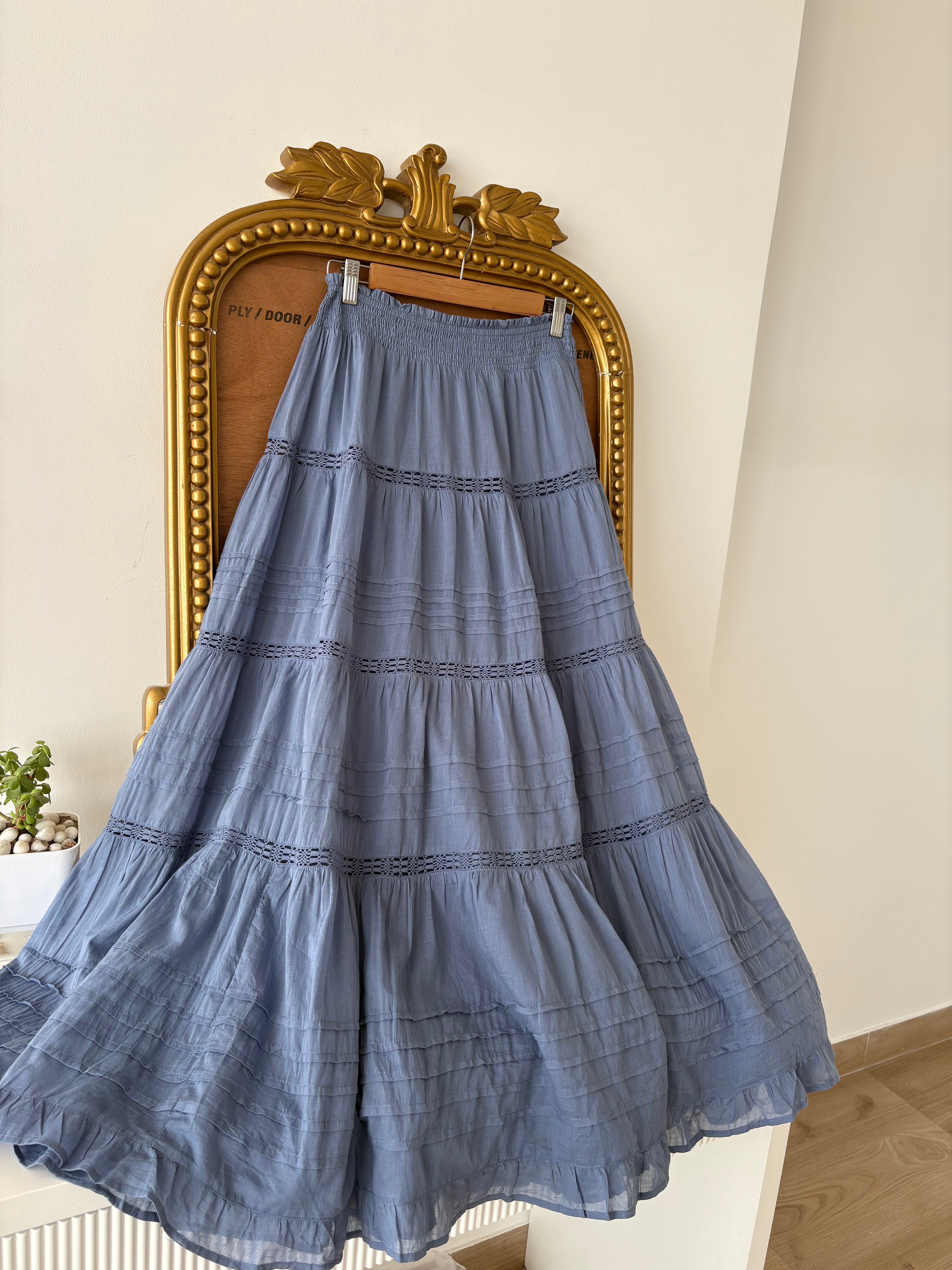 Amara Lace Skirt in Blue (XS-3XL)