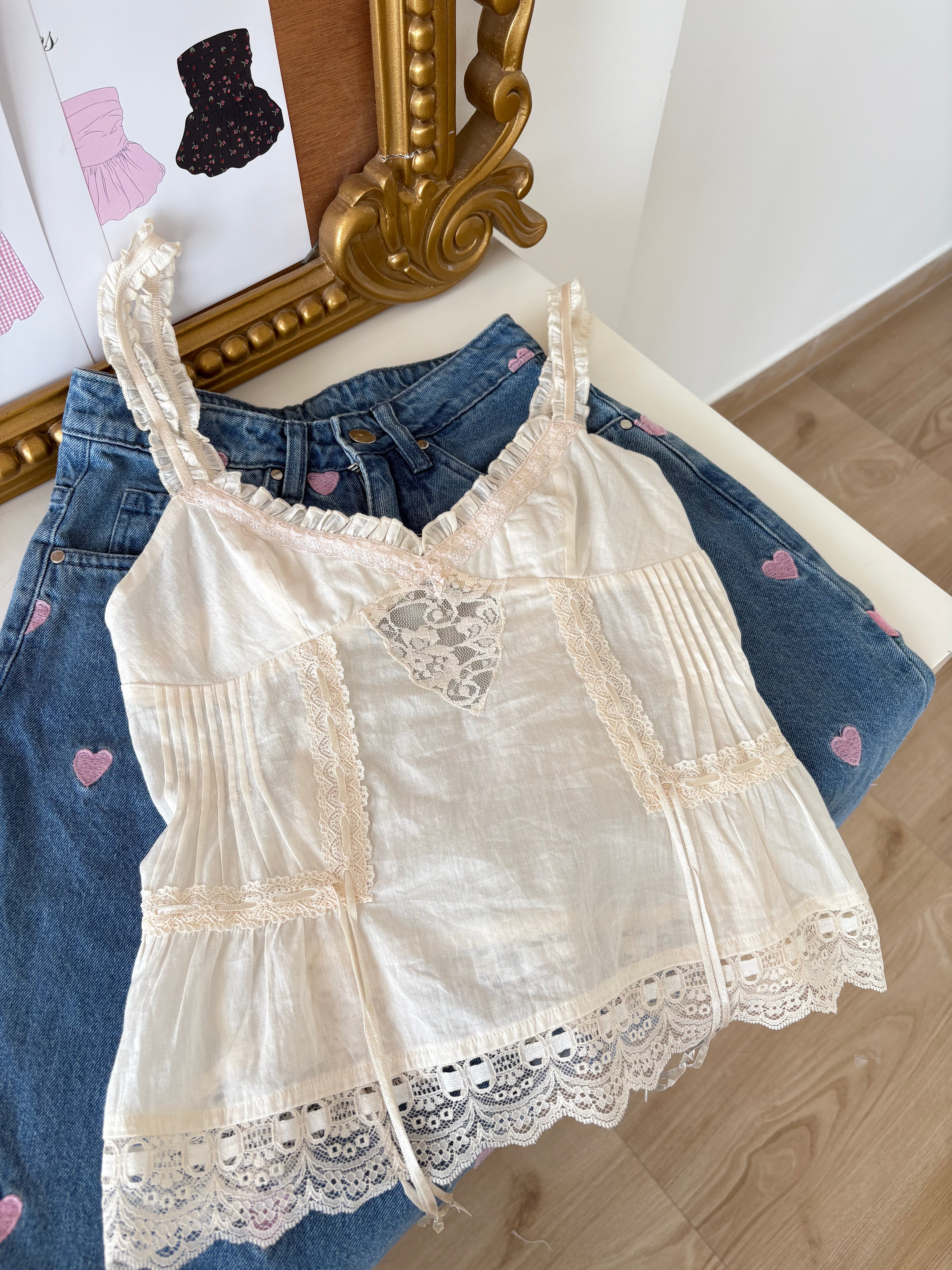 Angel Lace Top in Cream (XS-XL)