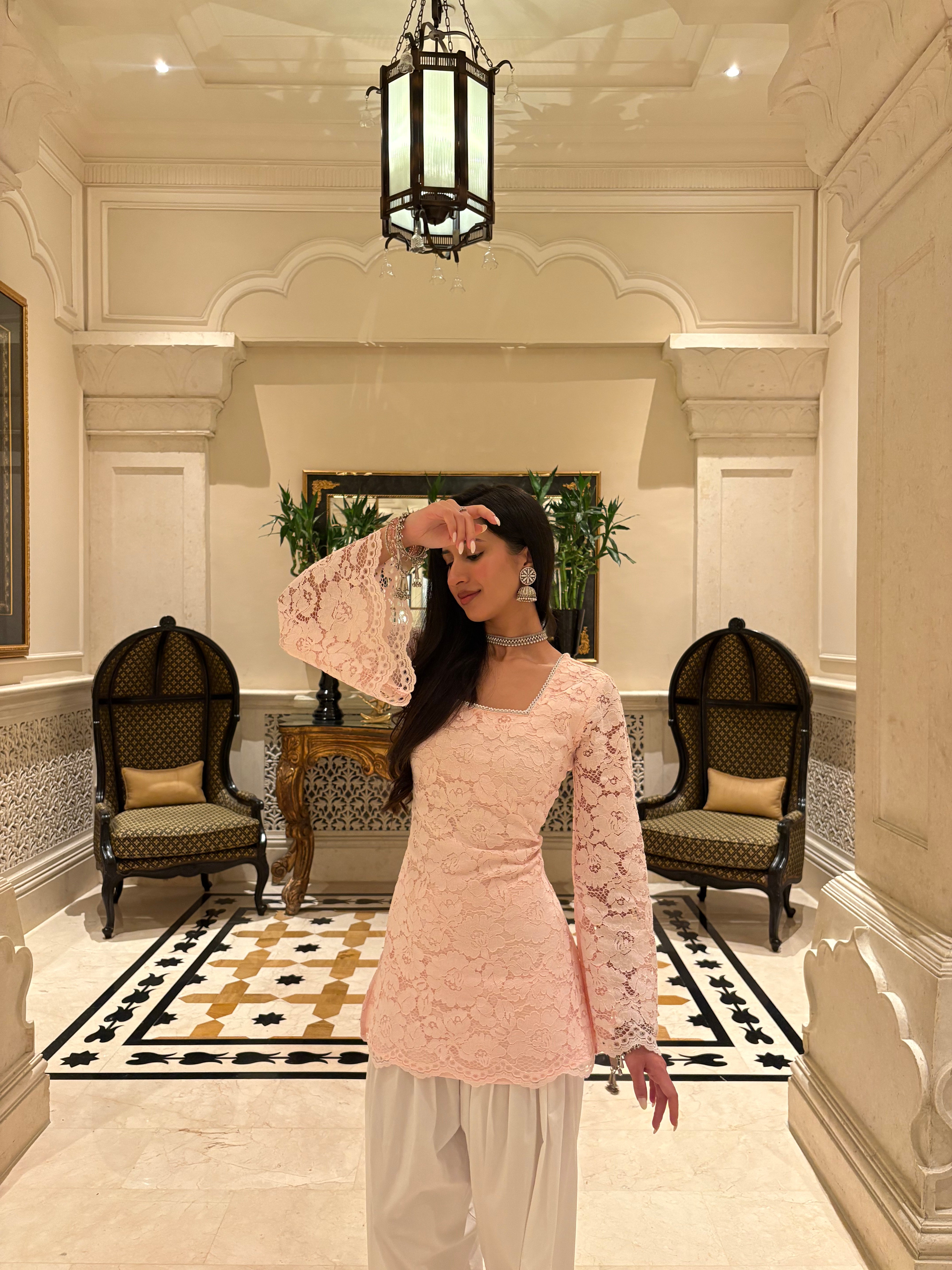 Masakali Farshi Suit Set in Chantilly Lace (2 Piece Set)