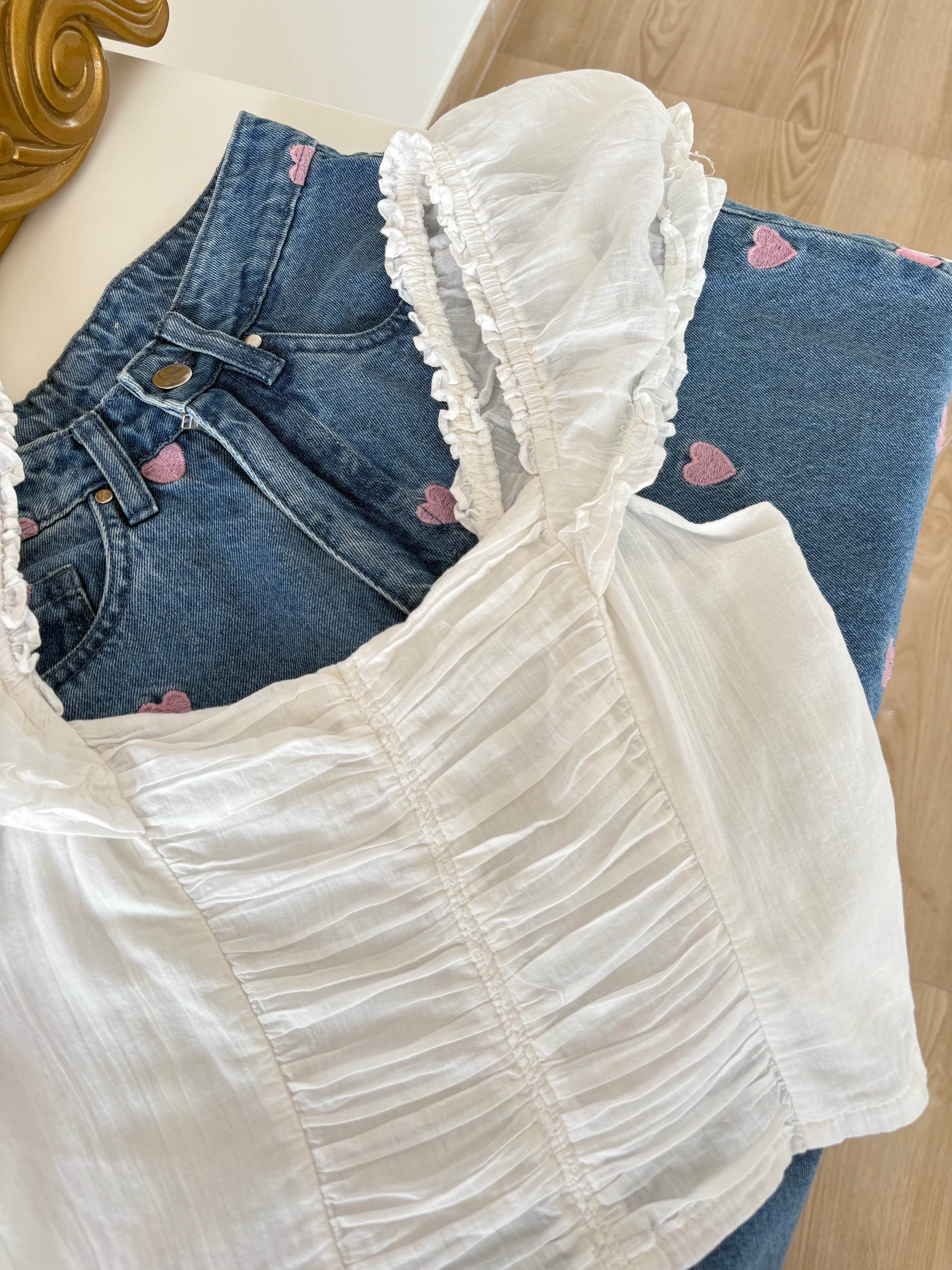 White Ruched Top (M-L)
