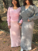 Softest Madeline Wrap Pullover in Grey (S-2XL)
