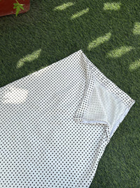 Celine Polka Dot Satin Skirt in White