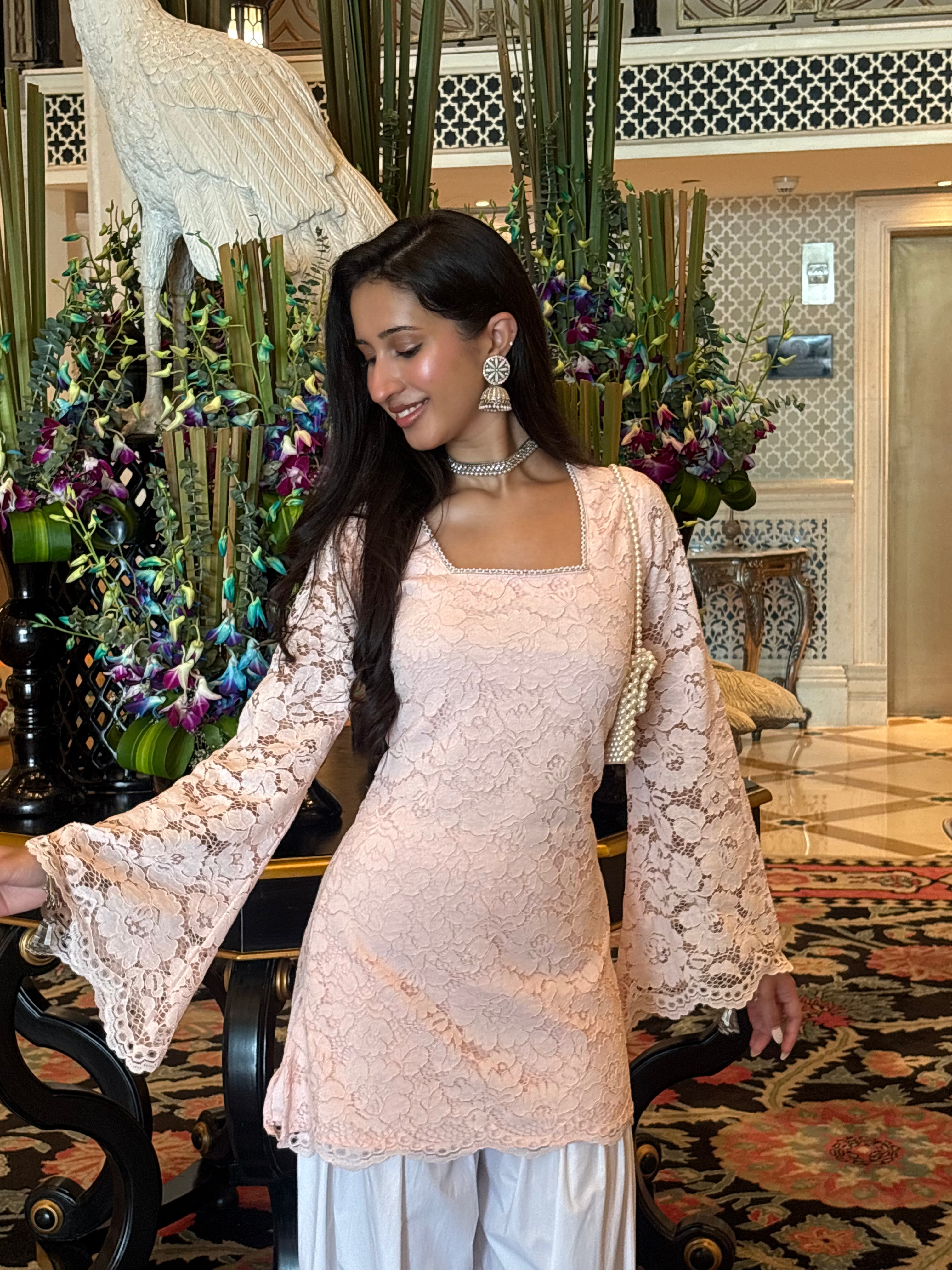 Masakali Farshi Suit Set in Chantilly Lace (2 Piece Set)