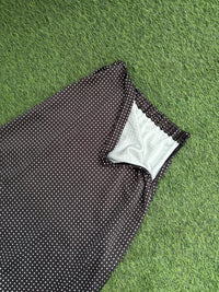 Celine Polka Dot Satin Skirt in Black