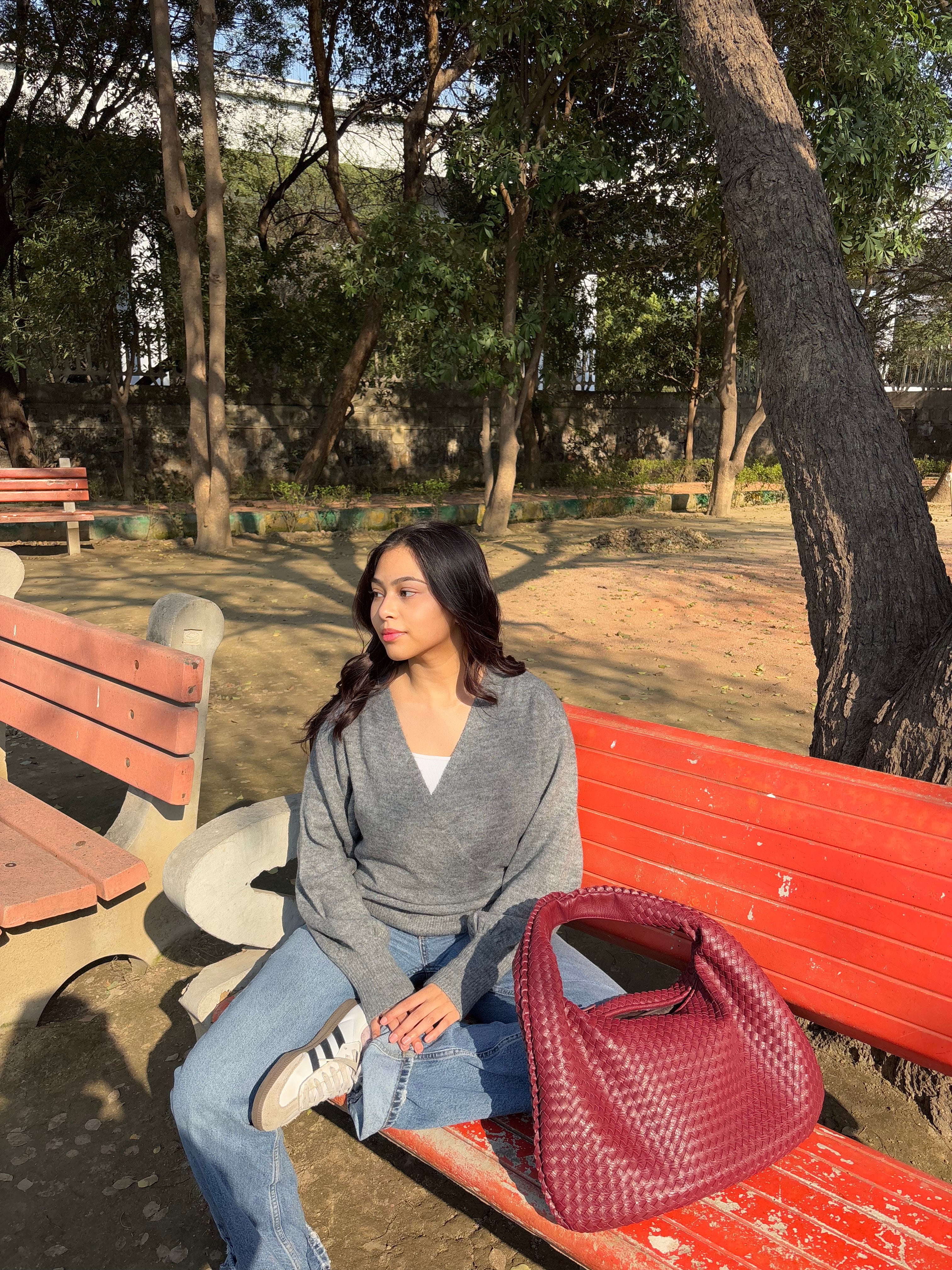 Softest Madeline Wrap Pullover in Grey (S-2XL)