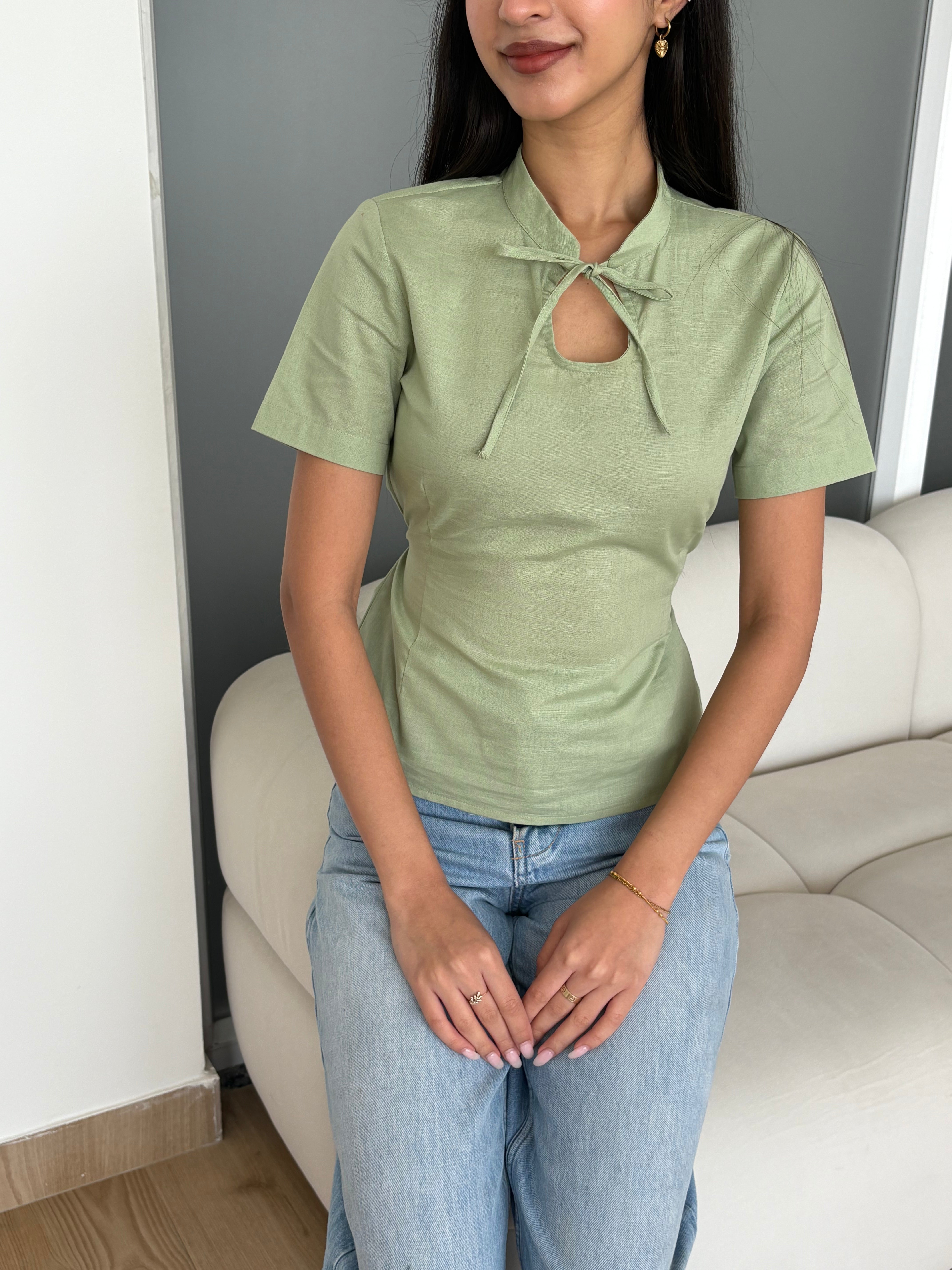 Keyhole Top in Matcha