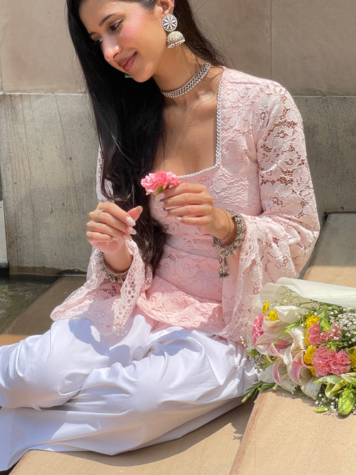 Masakali Farshi Suit Set in Chantilly Lace (2 Piece Set)